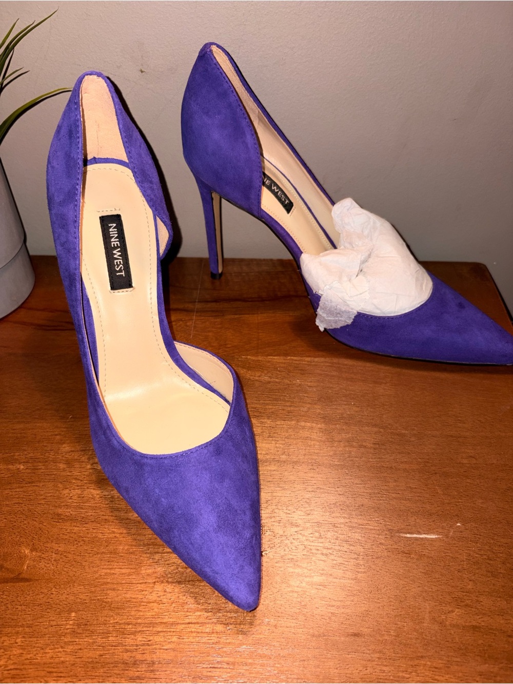 Nine West Women's Purple Suede Pointed-Toe Stiletto Pumps